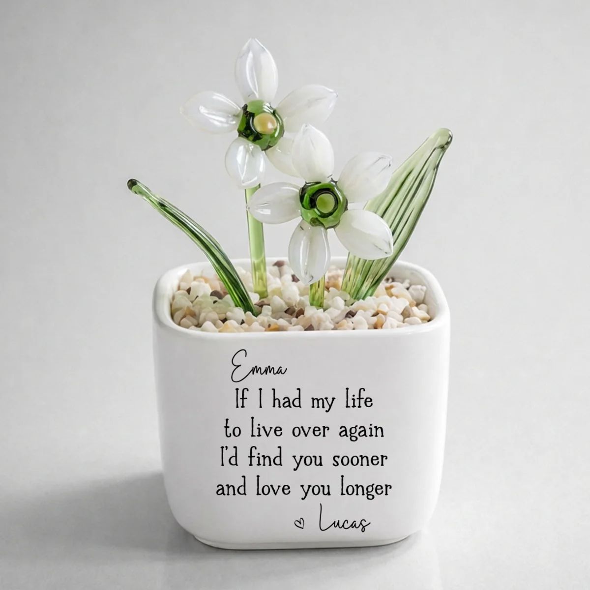 Love You Longer - Personalized Custom Glass Birth Month Flower - Image 20