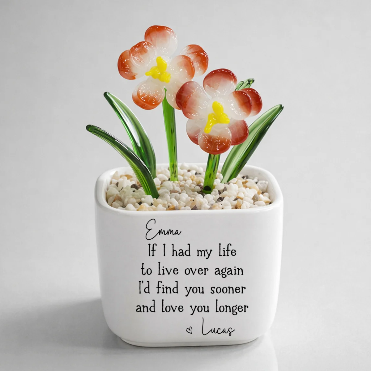 Love You Longer - Personalized Custom Glass Birth Month Flower - Image 9