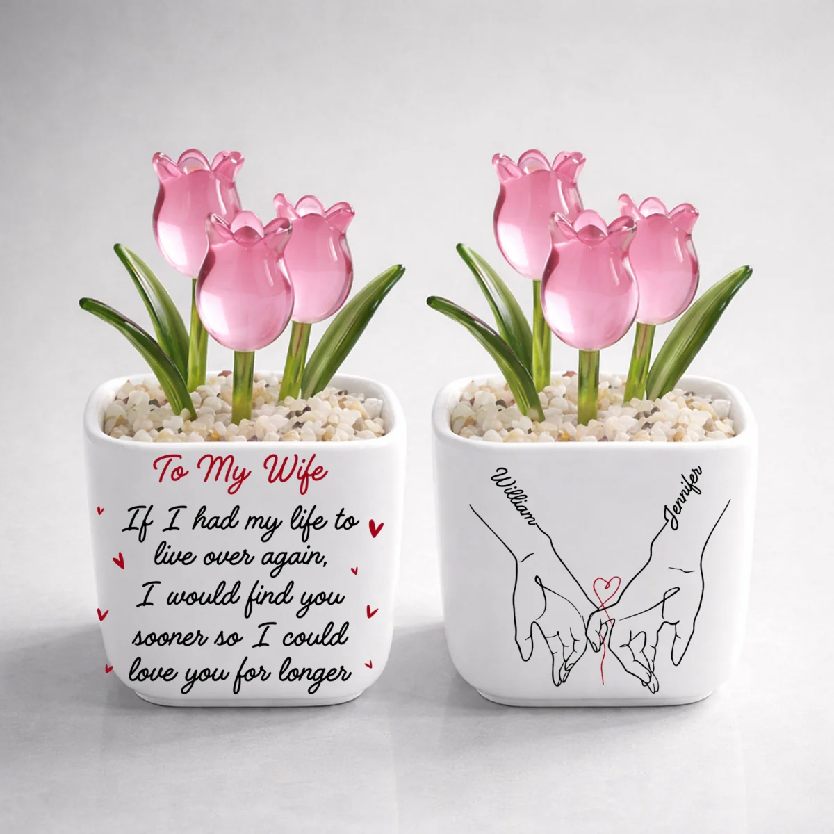 Love You Longer - Personalized Custom Glass Everlasting Tulips - Image 8