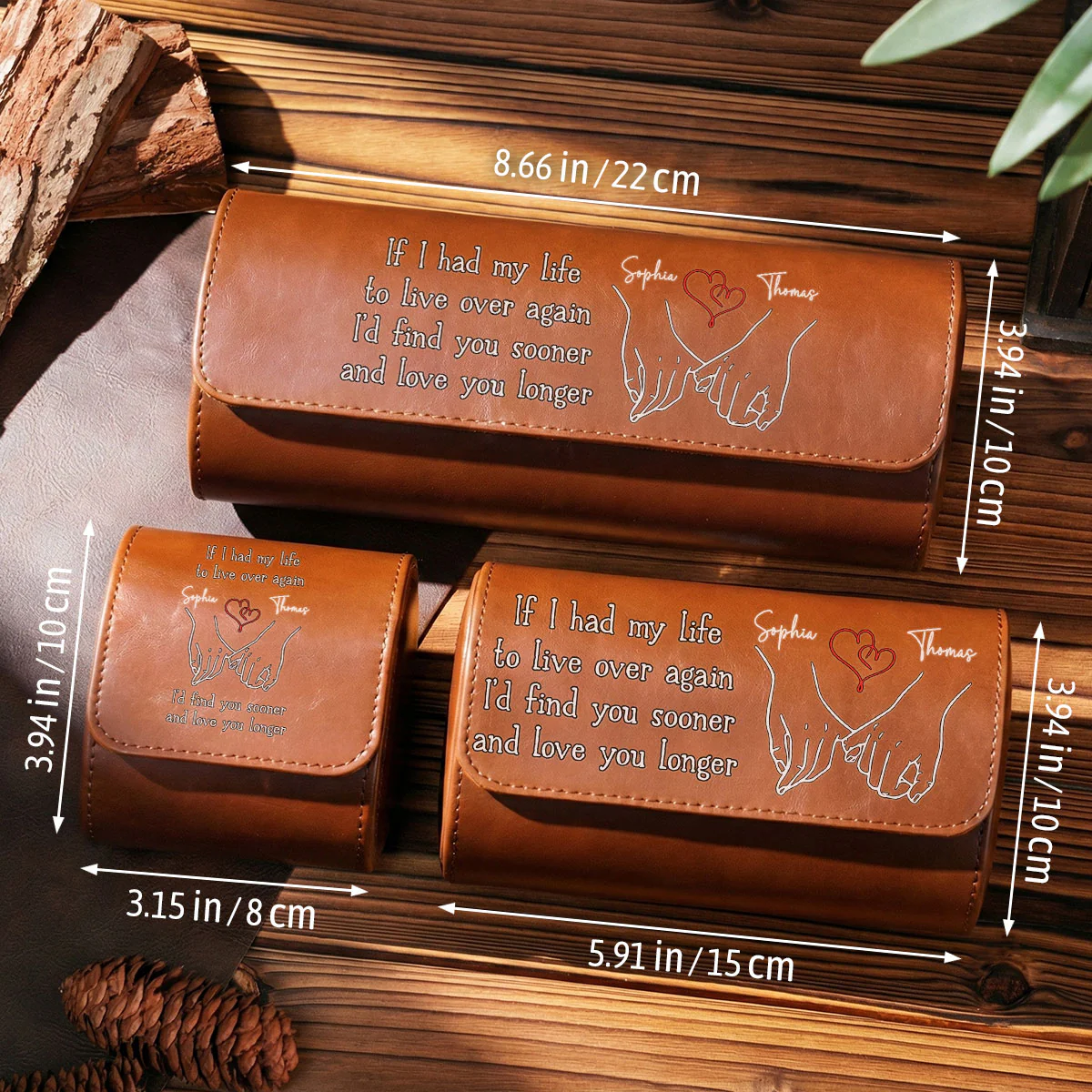 Love You Longer - Personalized Custom Leather Watch Case - Image 6