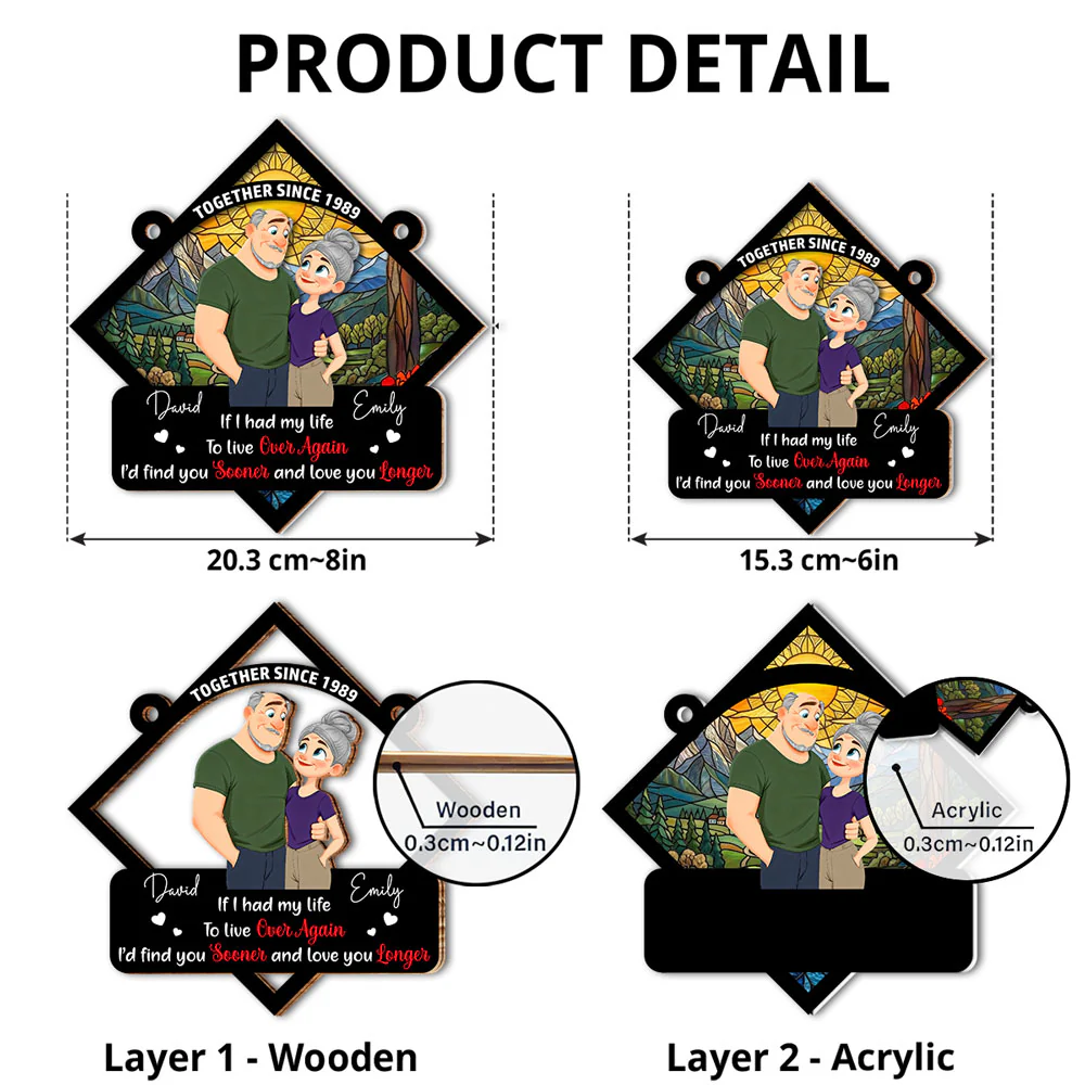 Love You Longer - Personalized Custom Suncatcher - Image 4