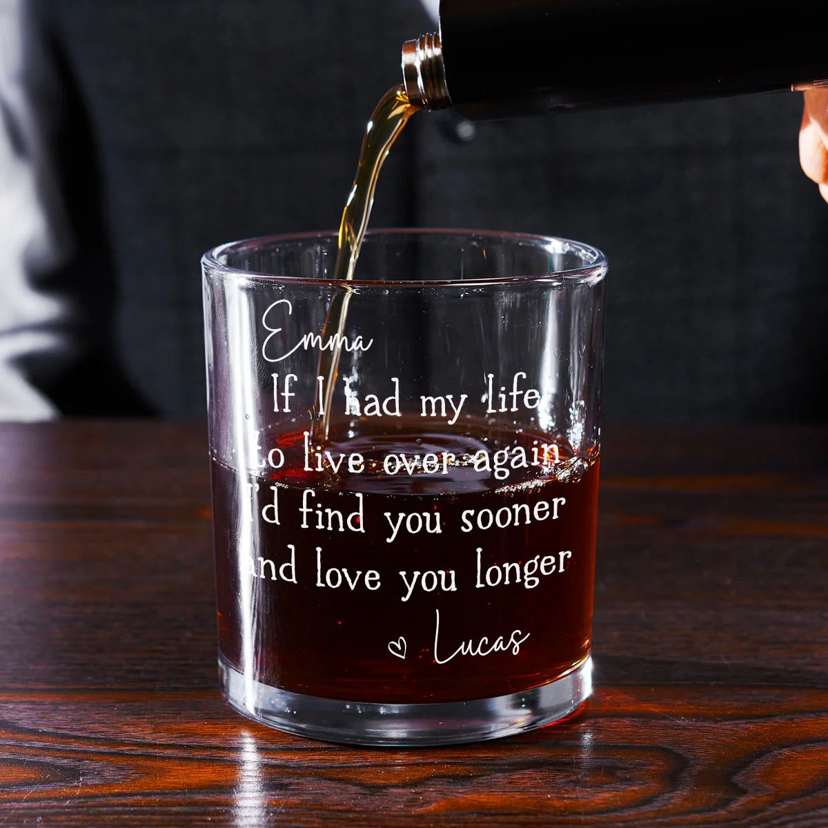 Love You Longer - Personalized Custom Whiskey Glass - Image 3