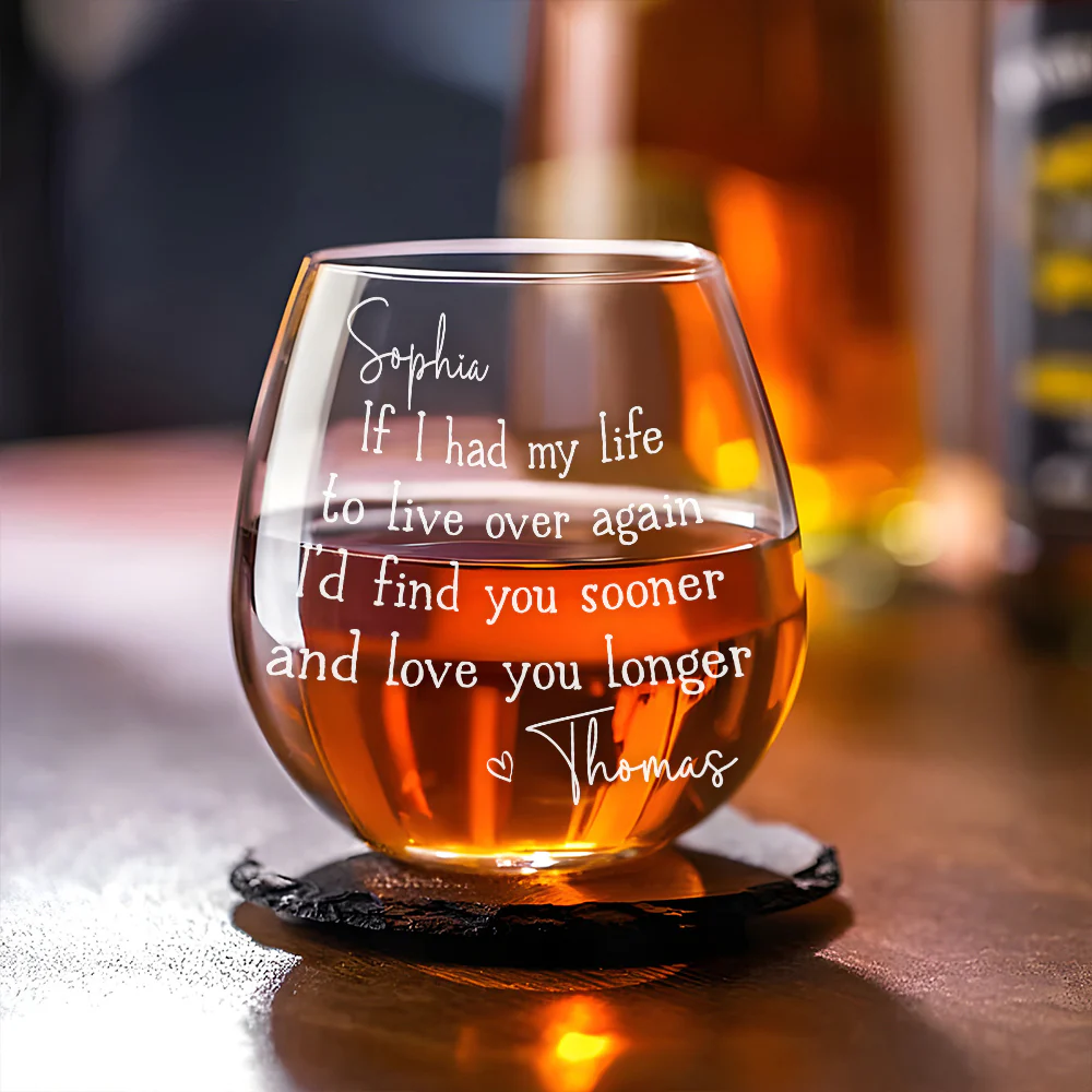 Love You Longer - Personalized Custom Wine Glass - Image 2