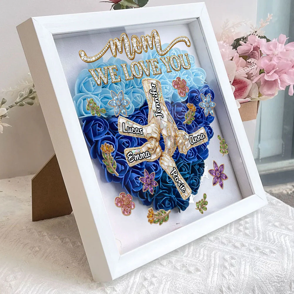 Love You Mom - Personalized Custom Flower Shadow Box - Image 2