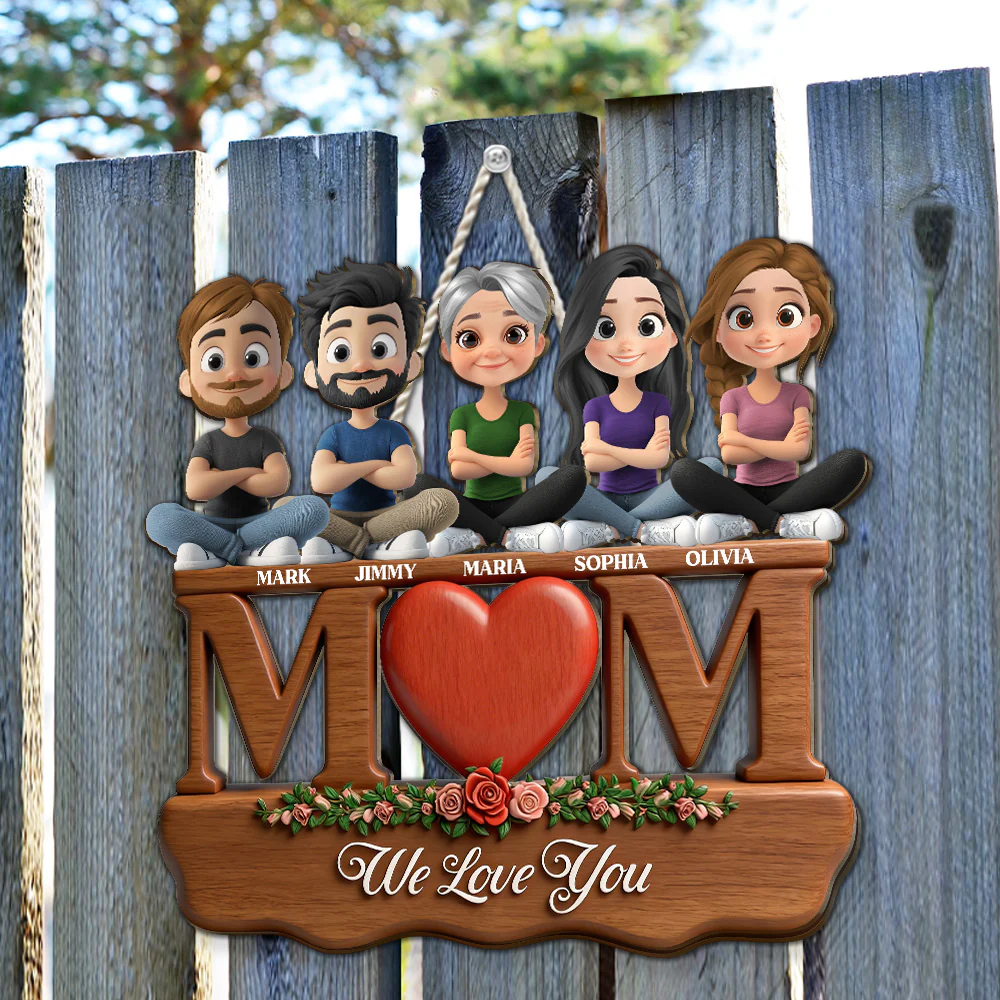 Love You Mom - Personalized Custom Wood Sign - Image 5