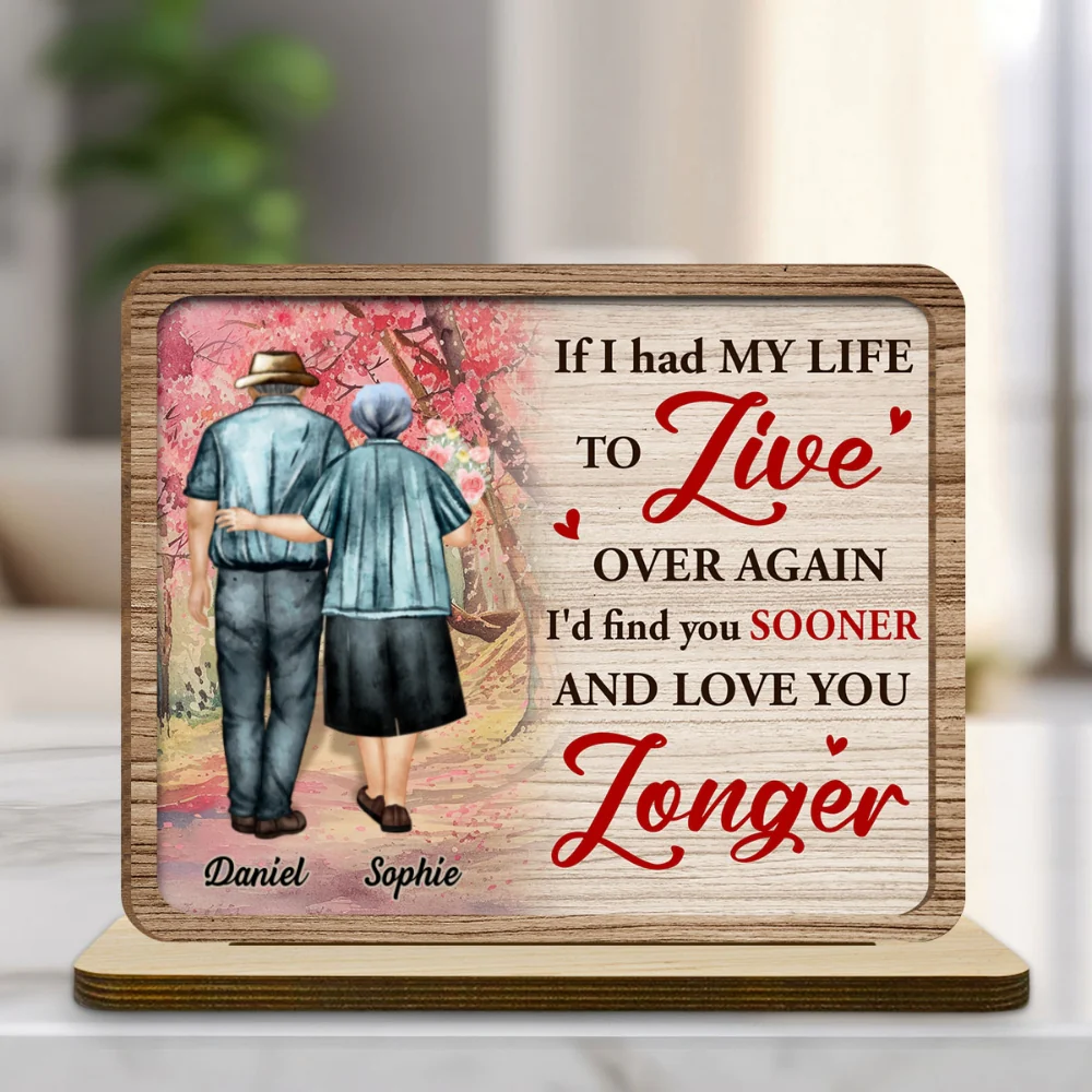 Love You More - Personalized Custom 2-Layer Wood Plaque With Flat Base - Image 7