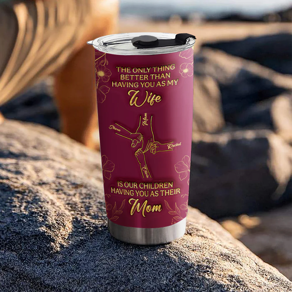 Love You My Beautiful Wife - Personalized Custom 3D Inflated Effect Tumbler - Image 3