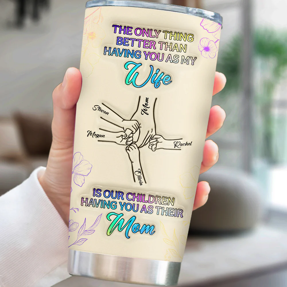 Love You My Beautiful Wife - Personalized Custom 3D Inflated Effect Tumbler - Image 5