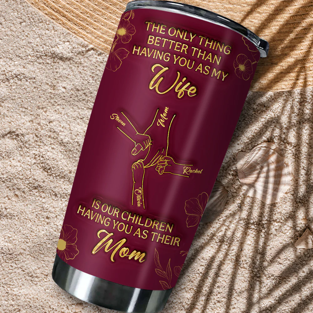 Love You My Beautiful Wife - Personalized Custom 3D Inflated Effect Tumbler - Image 6