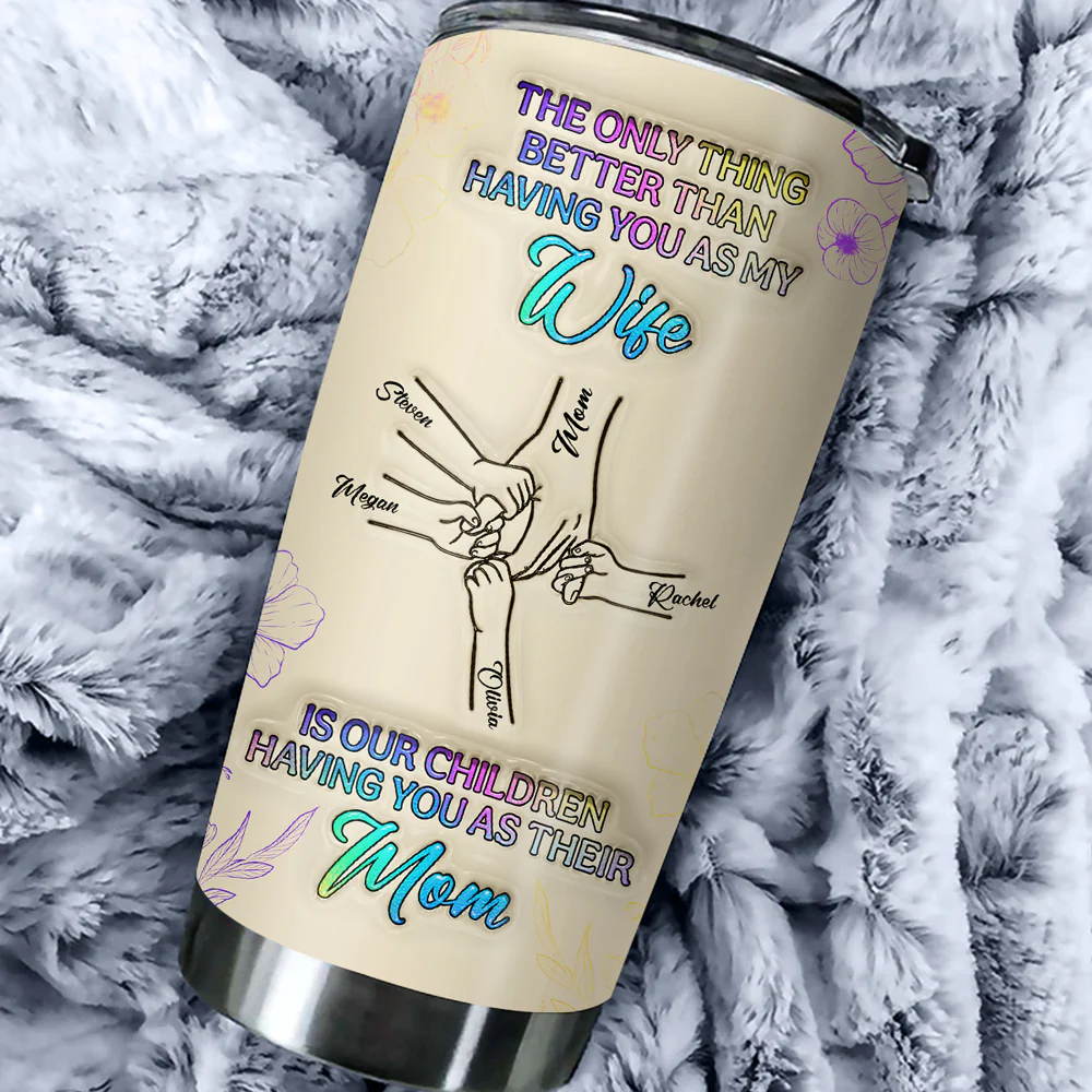 Love You My Beautiful Wife - Personalized Custom 3D Inflated Effect Tumbler - Image 7