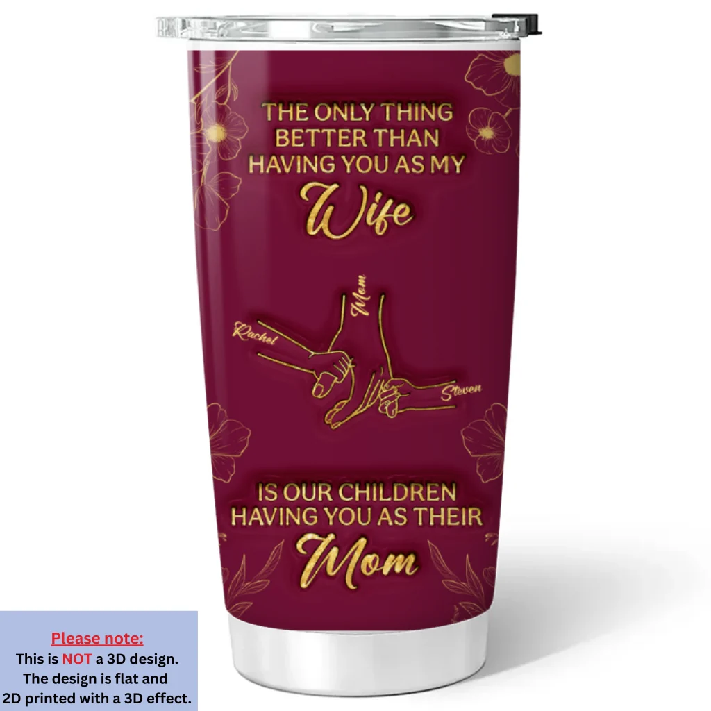 Love You My Beautiful Wife - Personalized Custom 3D Inflated Effect Tumbler - Image 8