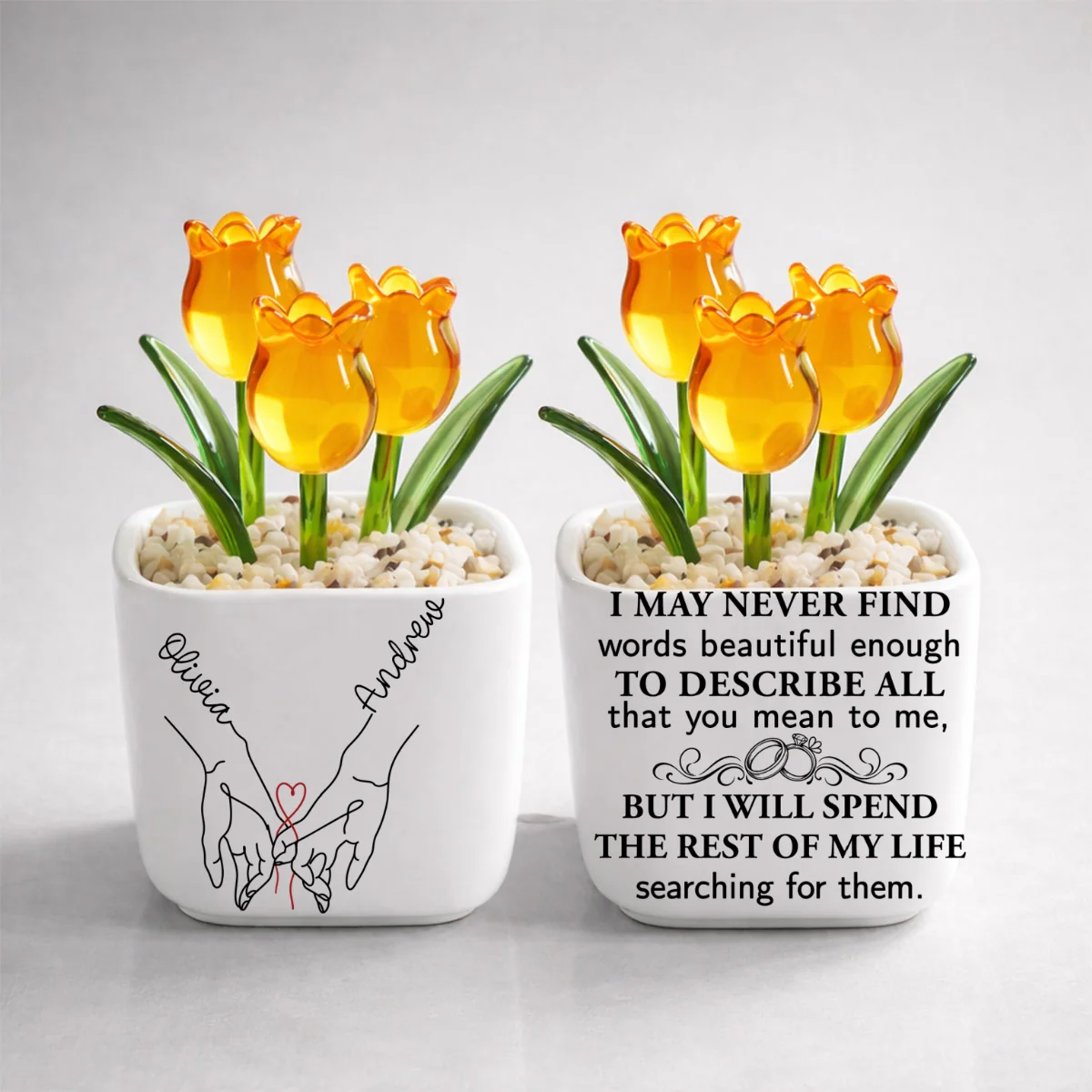 Love You My Wife - Personalized Custom Glass Everlasting Tulips - Image 12