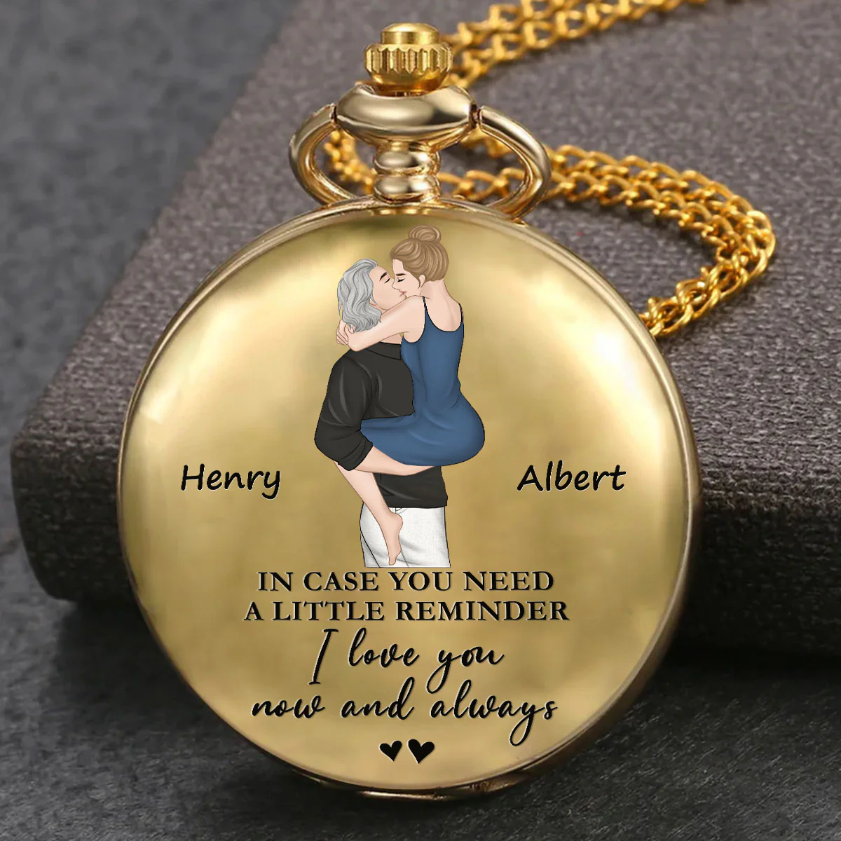 Love You Now And Always - Personalized Custom Print Pocket Watch - Image 4