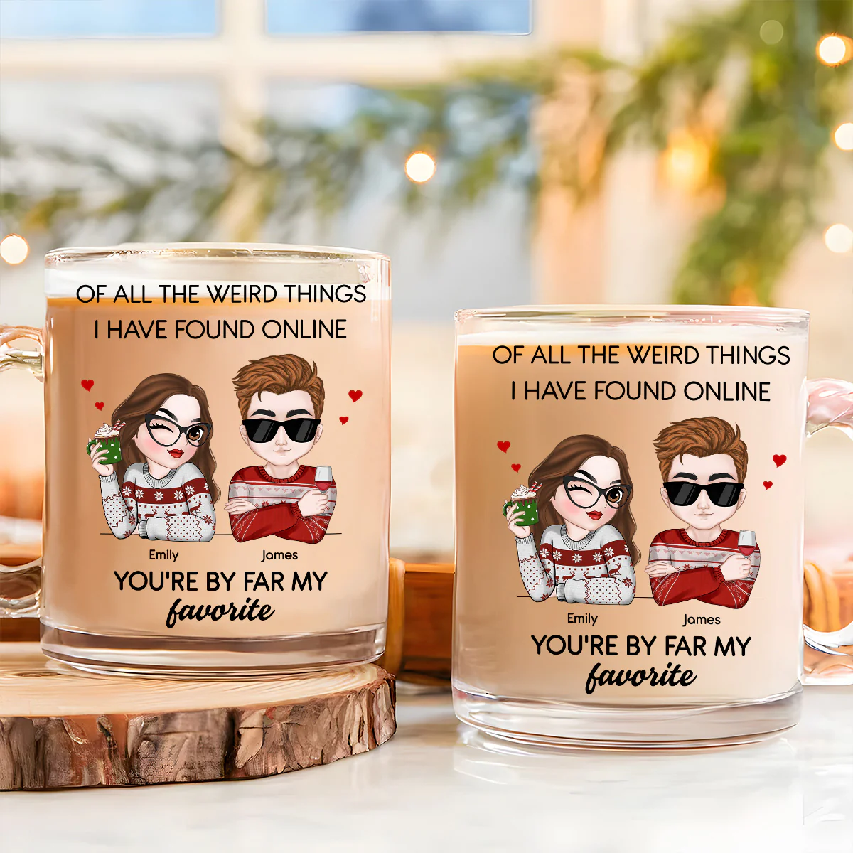 Love You - Personalized Custom Glass Mug - Image 4