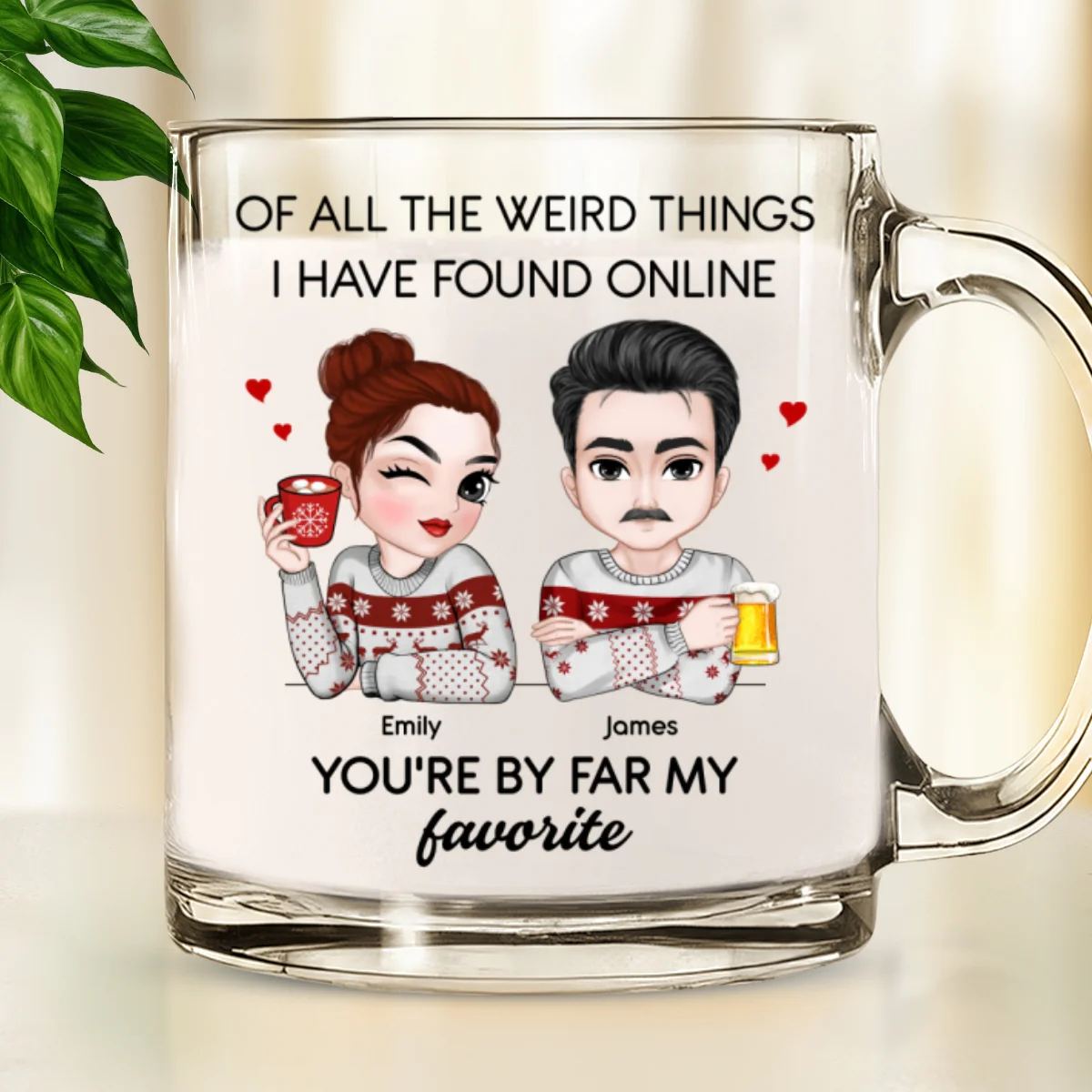 Love You - Personalized Custom Glass Mug - Image 6