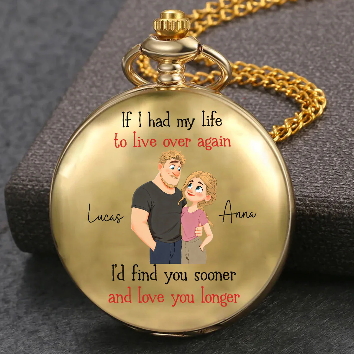Love You So Much - Personalized Custom Print Pocket Watch