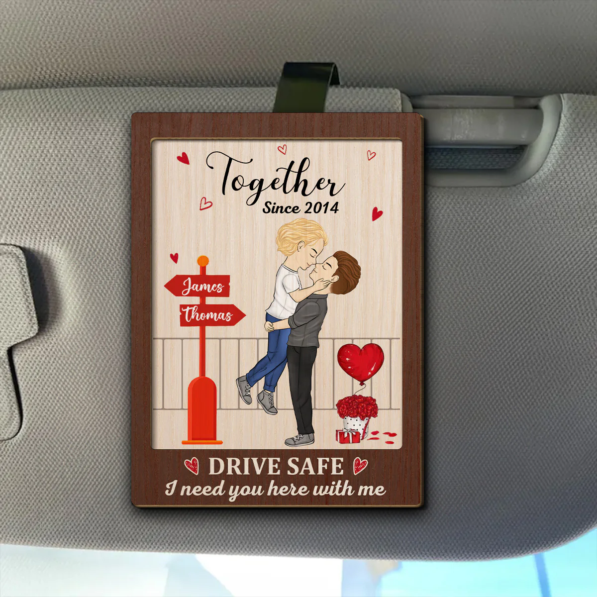 Love You So - Personalized Custom Car Visor Clip - Image 4