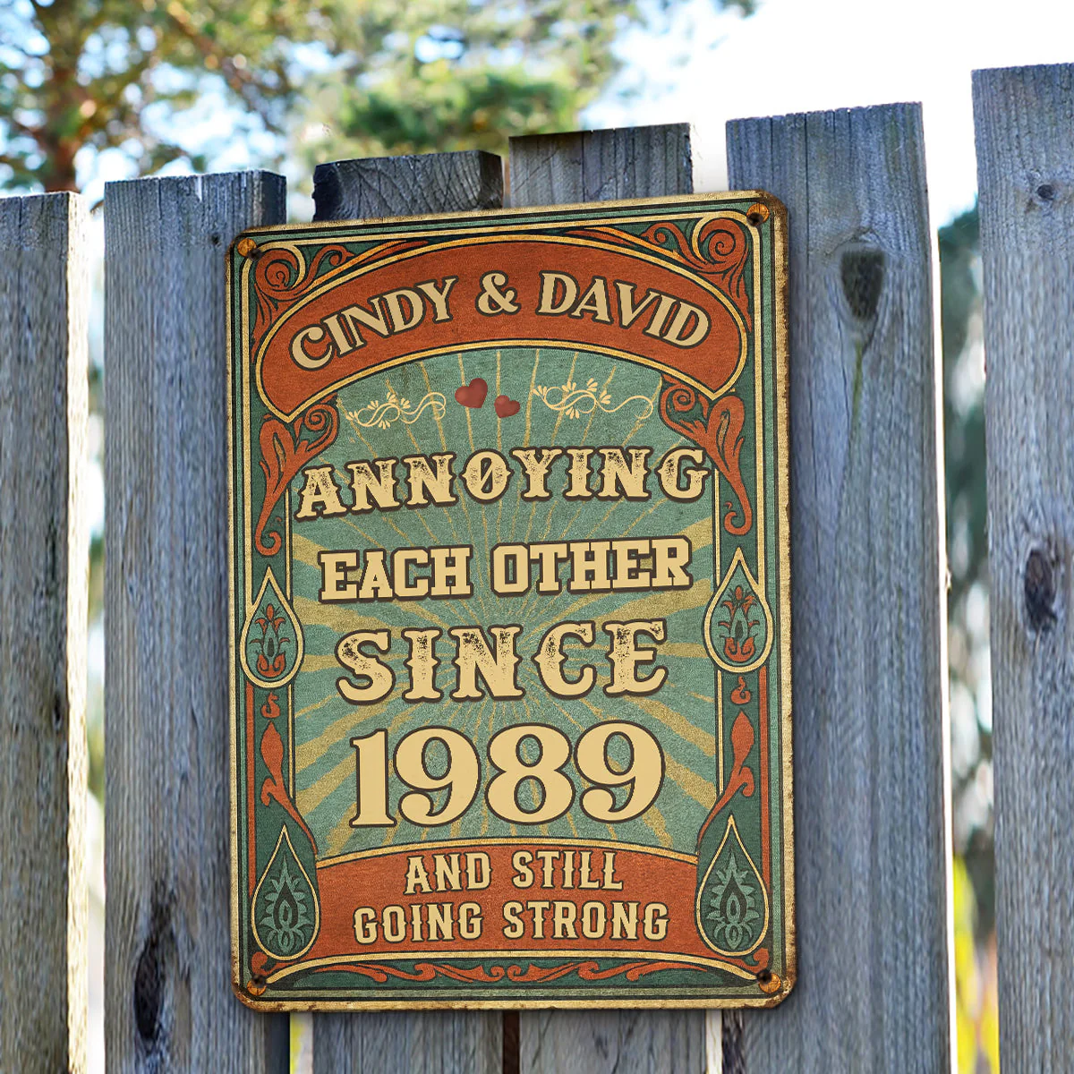 Love You Then - Personalized Custom Metal Sign - Image 3