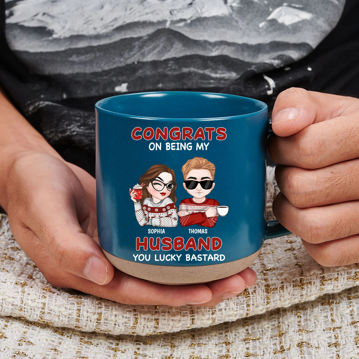 Love You Then - Personalized Custom Pottery Mug - Image 2