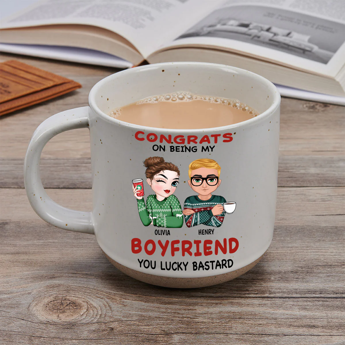 Love You Then - Personalized Custom Pottery Mug - Image 3