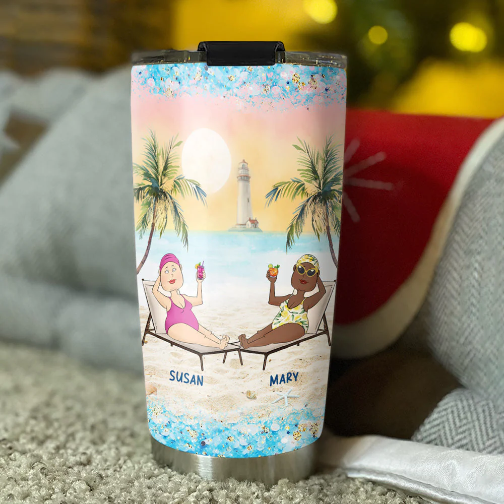 Love You To The Beach & Back - Personalized Custom Tumbler - Image 2
