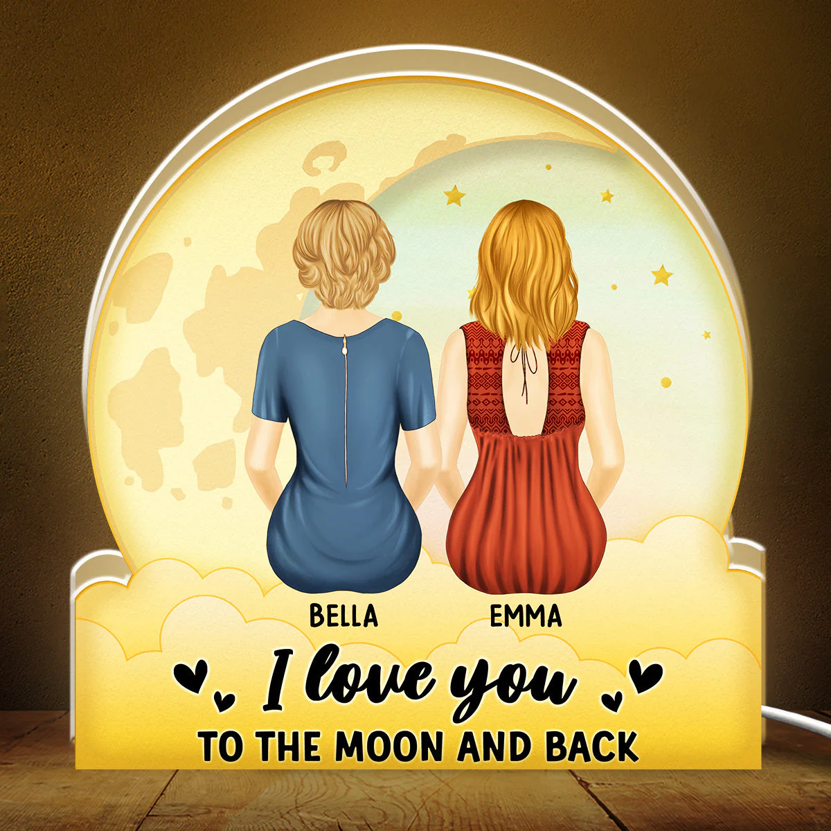 Love You To The Moon And Back - Personalized Custom Light Box - Image 2