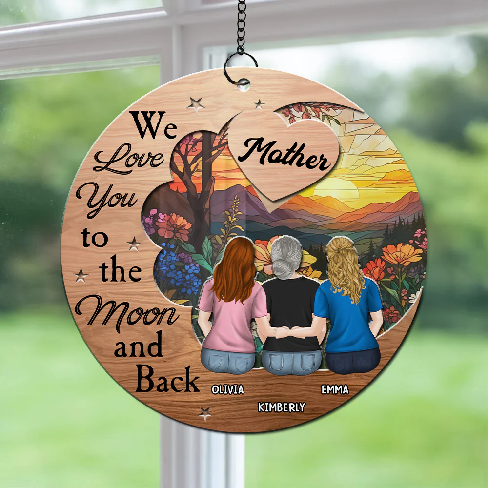 Love You To The Moon - Personalized Custom Suncatcher - Image 2