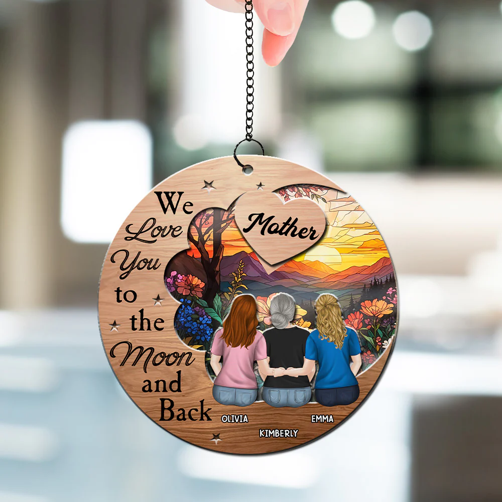 Love You To The Moon - Personalized Custom Suncatcher - Image 4