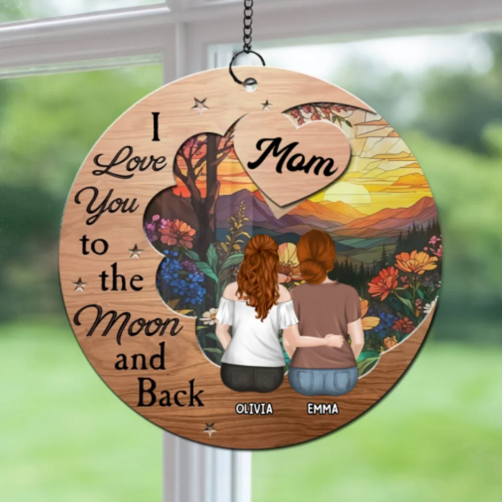 Love You To The Moon - Personalized Custom Suncatcher - Image 6
