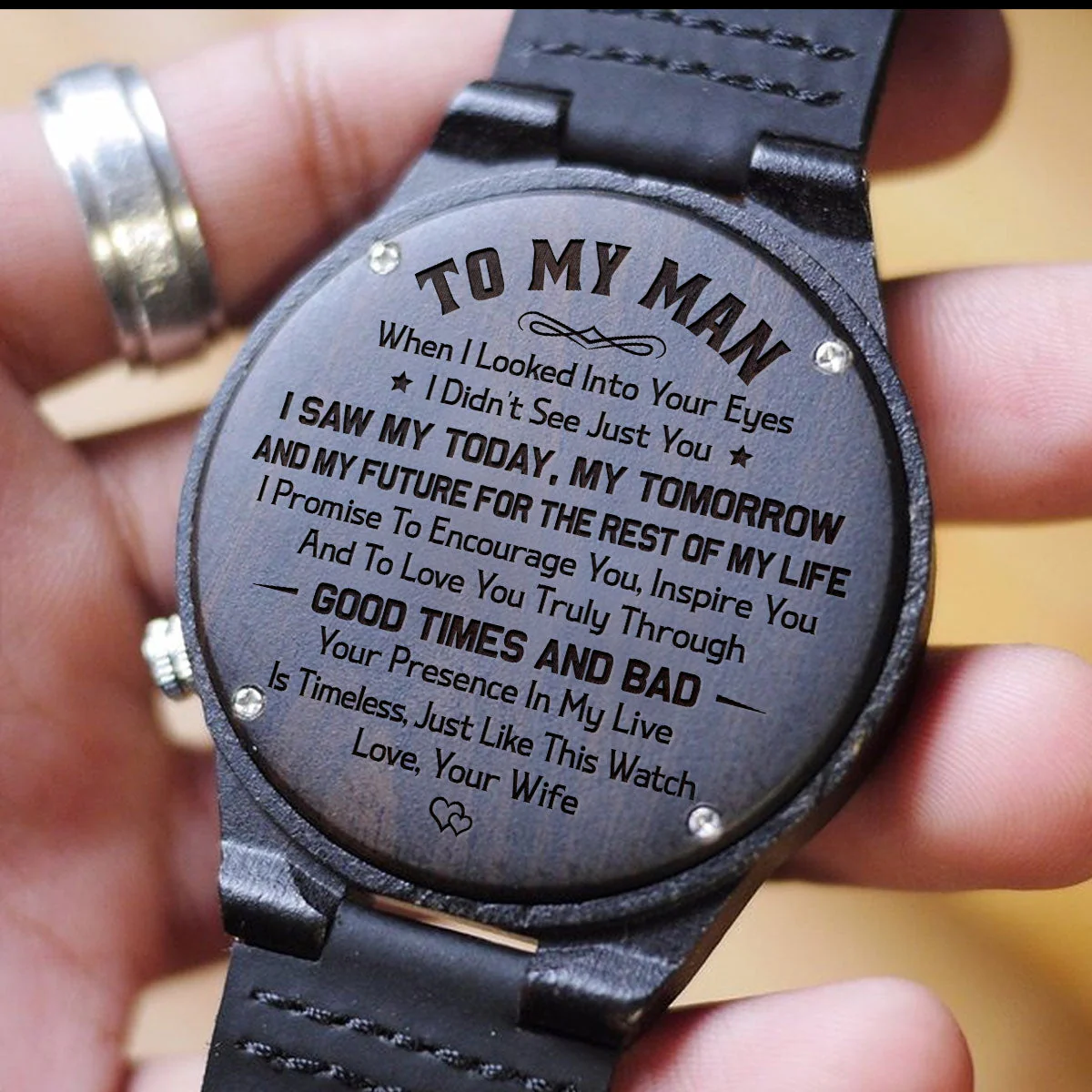 Love You Truly Through - Personalized Custom Wood Watch - Image 2