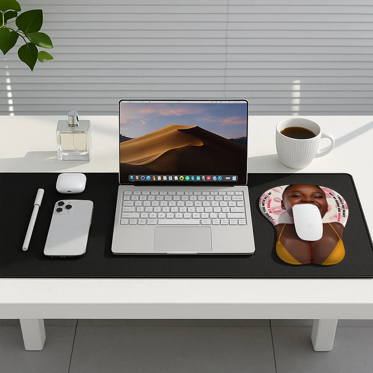 Love You With All Of My Heart Custom Face - Personalized Custom 3D Mouse Pad - Image 2