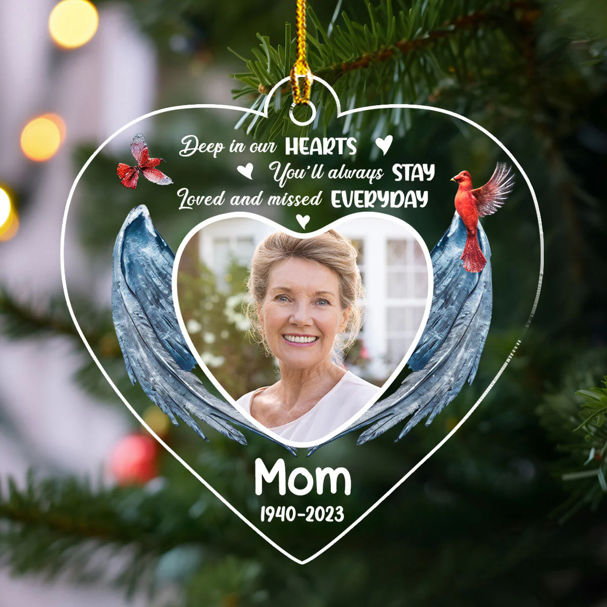 Loved And Missed Everyday - Personalized Custom Acrylic Ornament - Image 2