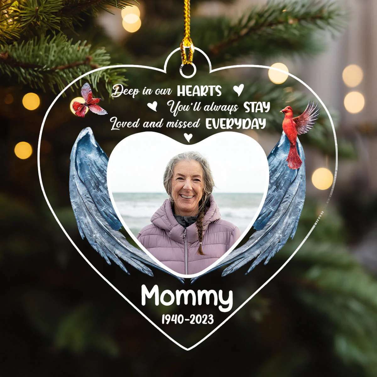 Loved And Missed Everyday - Personalized Custom Acrylic Ornament - Image 3