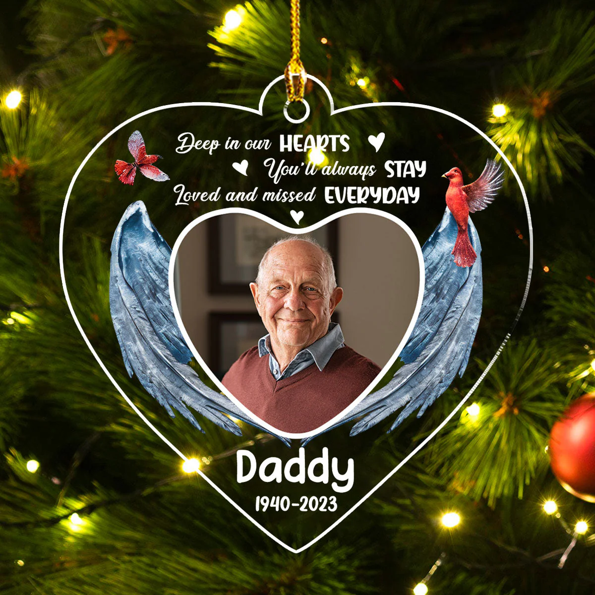Loved And Missed Everyday - Personalized Custom Acrylic Ornament - Image 4