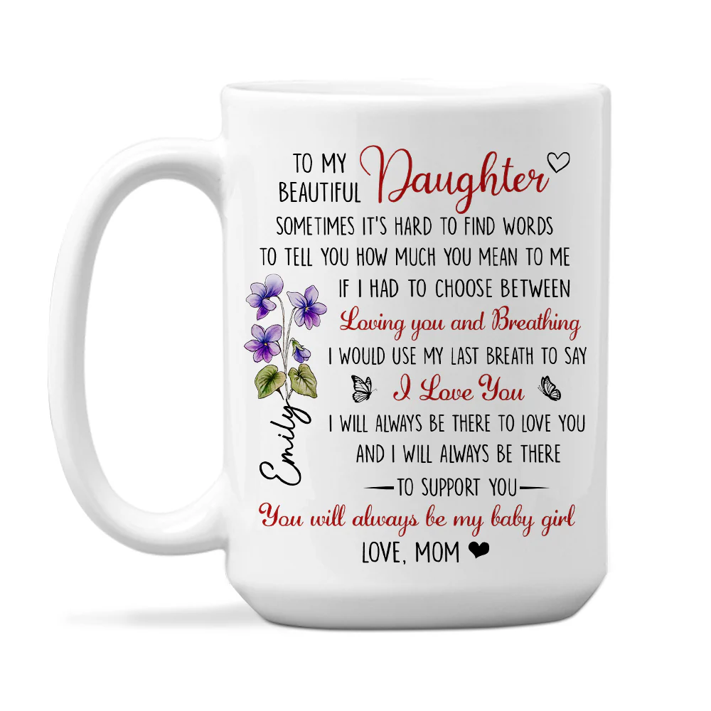 Loved By Your Mom Forever - Personalized Custom Coffee Mug - Image 2