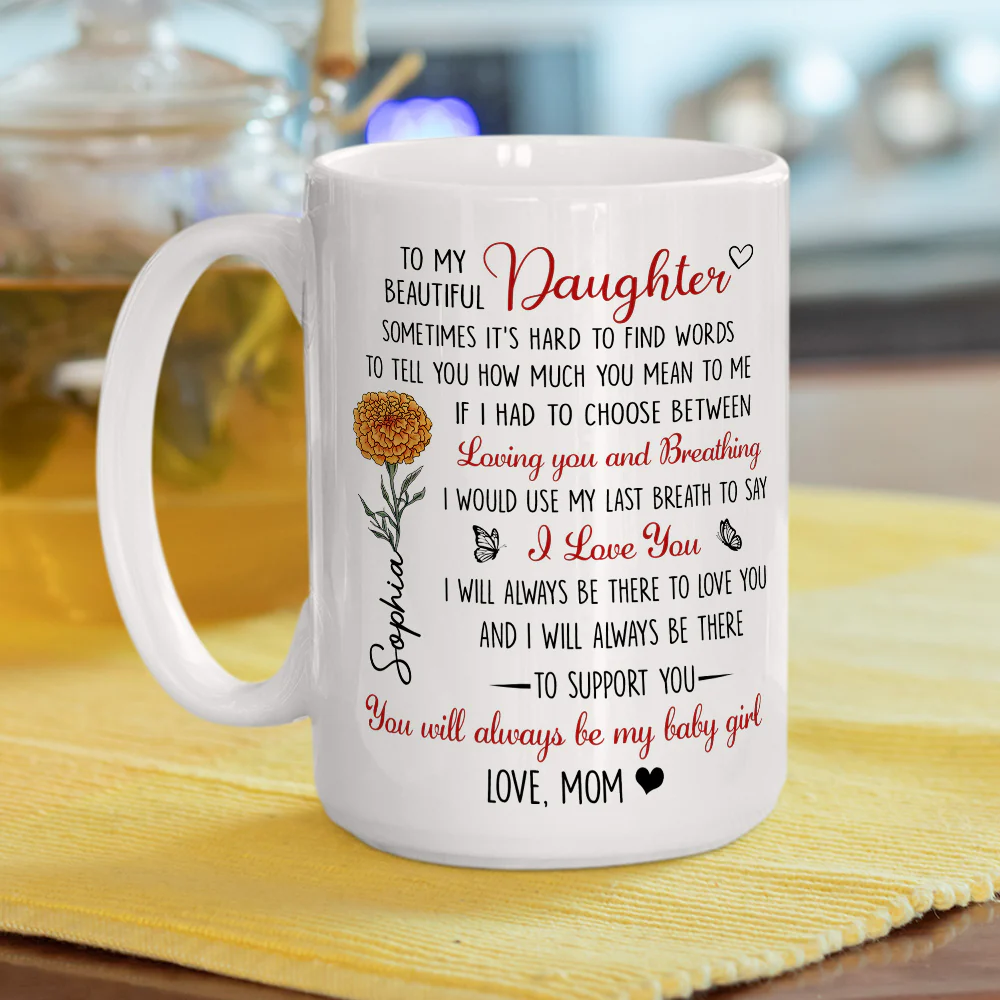 Loved By Your Mom Forever - Personalized Custom Coffee Mug - Image 5