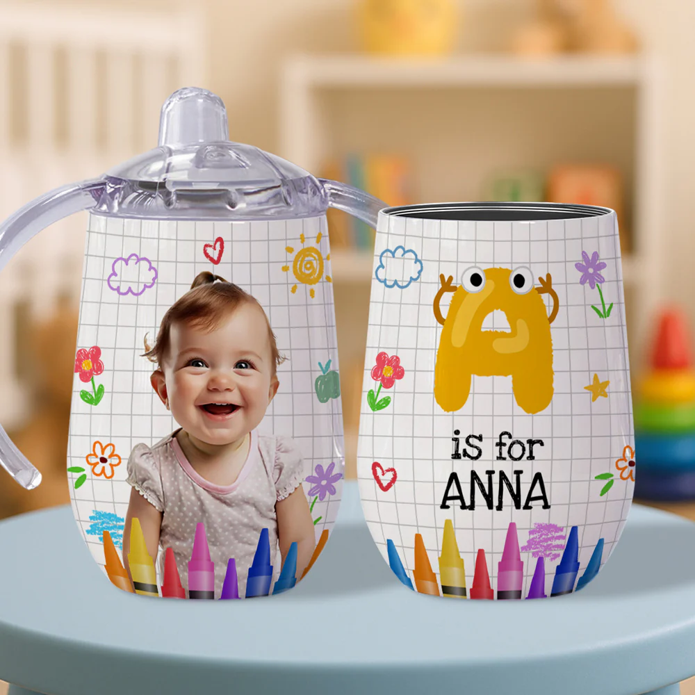 Lovely Baby Custom Photo - Personalized Custom Sippy Cup With Handles