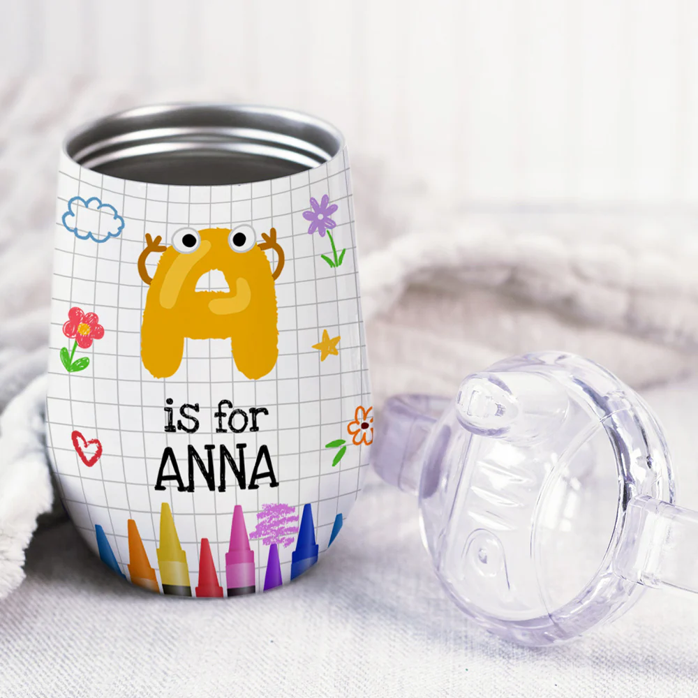Lovely Baby Custom Photo - Personalized Custom Sippy Cup With Handles - Image 3