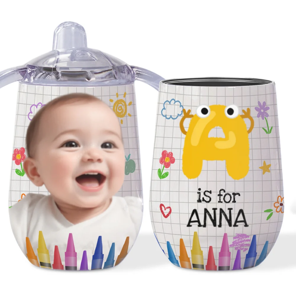 Lovely Baby Custom Photo - Personalized Custom Sippy Cup With Handles - Image 7