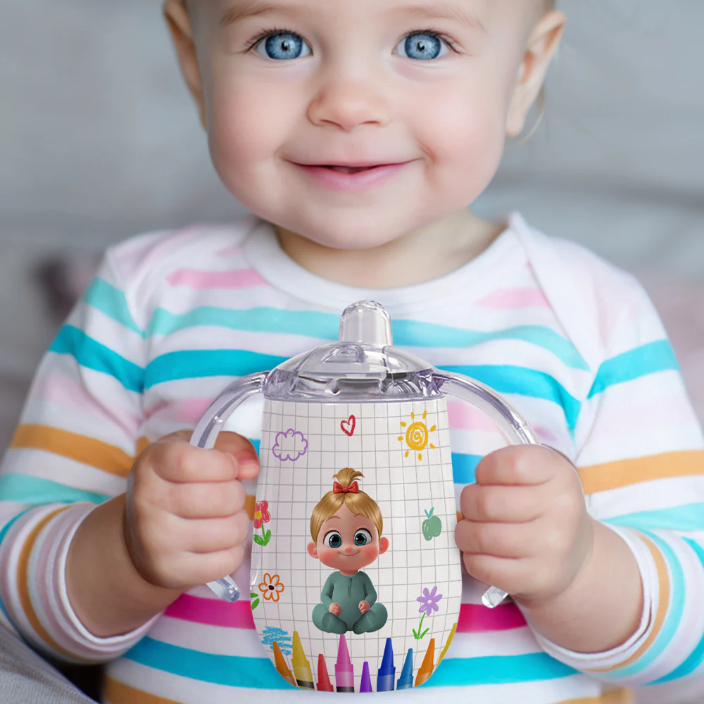 Lovely Baby - Personalized Custom Sippy Cup With Handles - Image 2