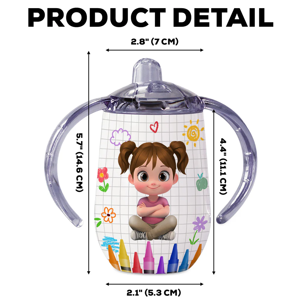 Lovely Baby - Personalized Custom Sippy Cup With Handles - Image 6