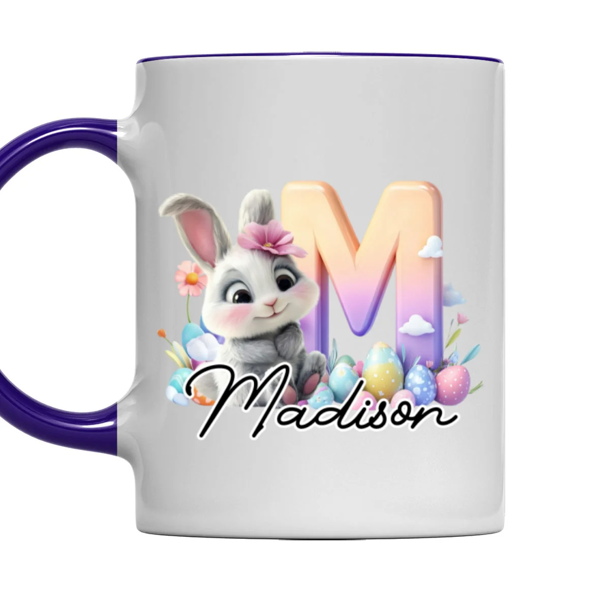 Lovely Bunny Kid - Personalized Custom Accent Mug - Image 8