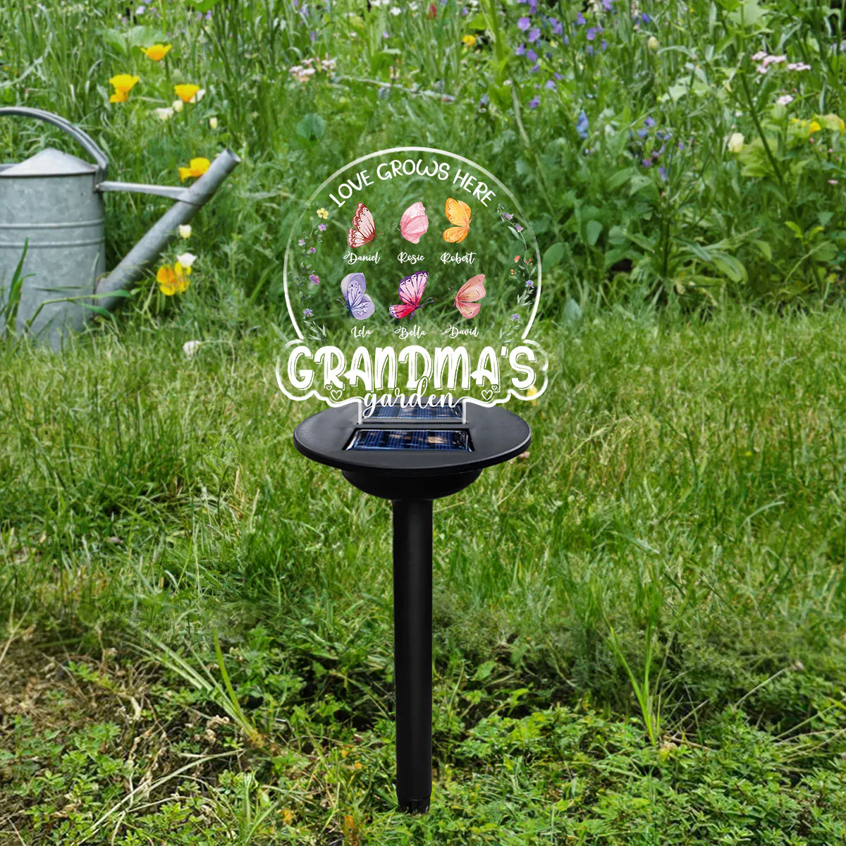 Lovely Butterfly Of Grandma - Personalized Custom Solar Light - Image 2