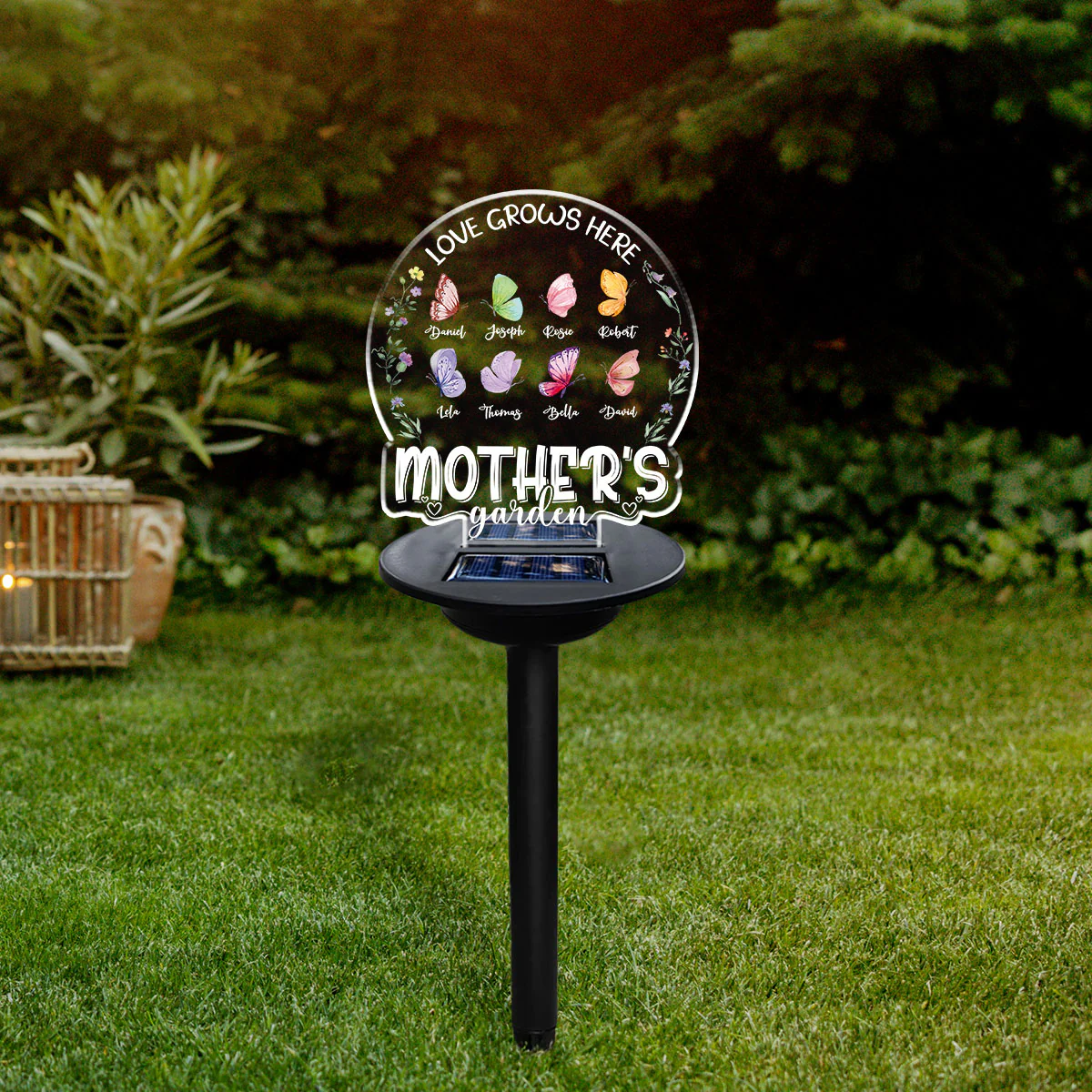 Lovely Butterfly Of Grandma - Personalized Custom Solar Light - Image 3