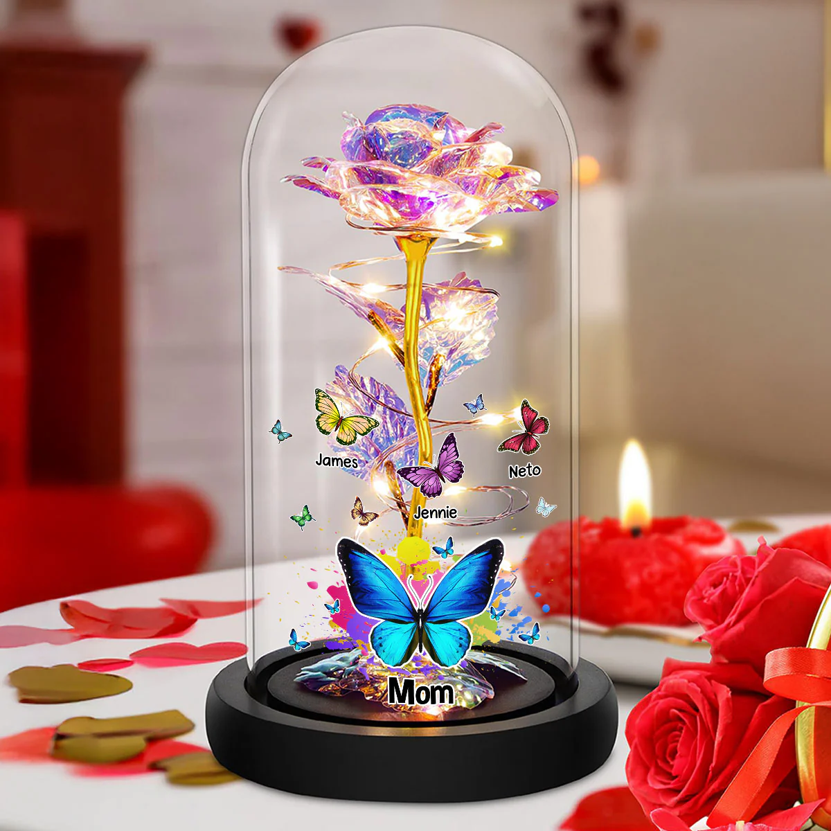 Lovely Butterfly - Personalized Custom Sparkly Rose - Image 2
