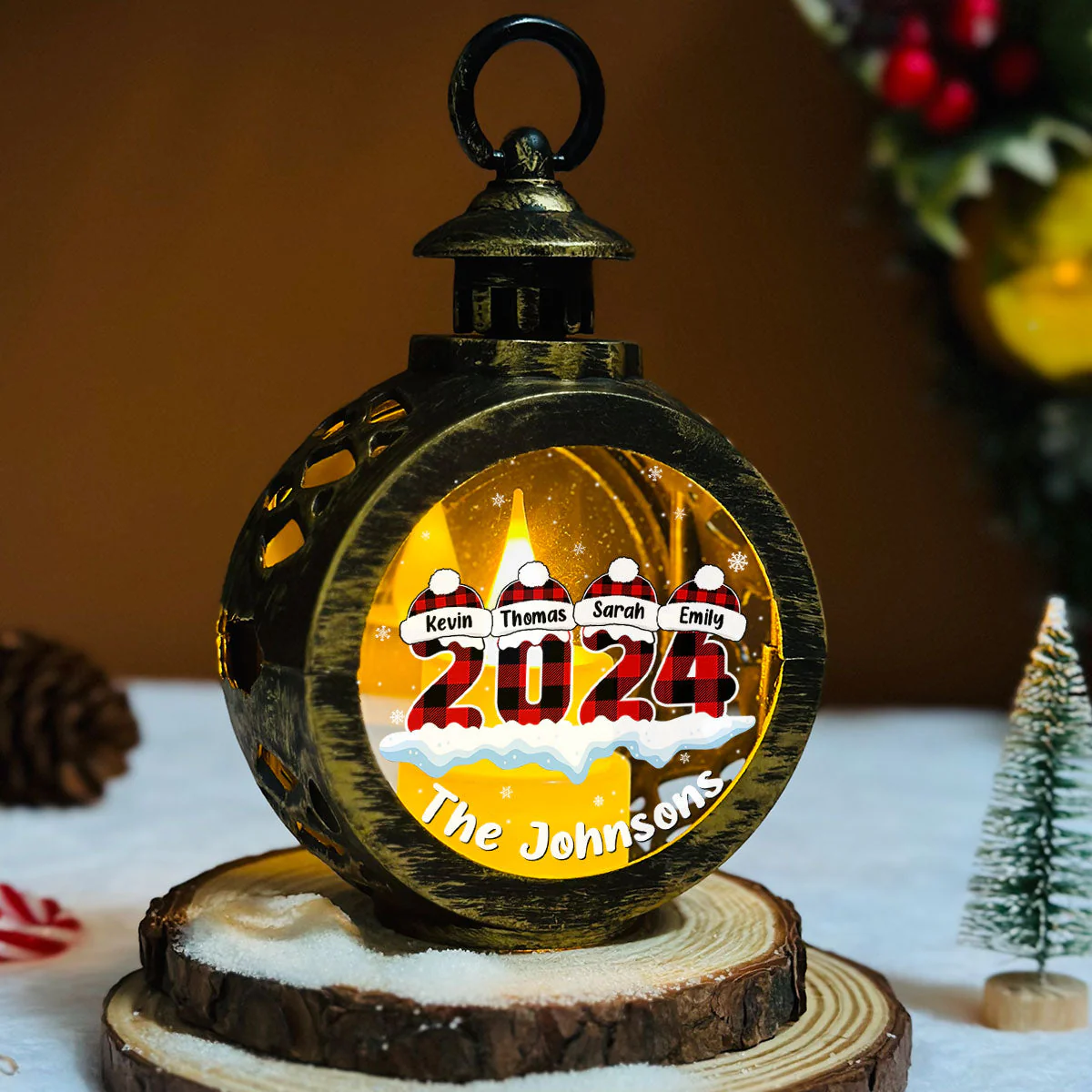 Lovely Christmas - Personalized Custom Christmas Lantern - Image 5