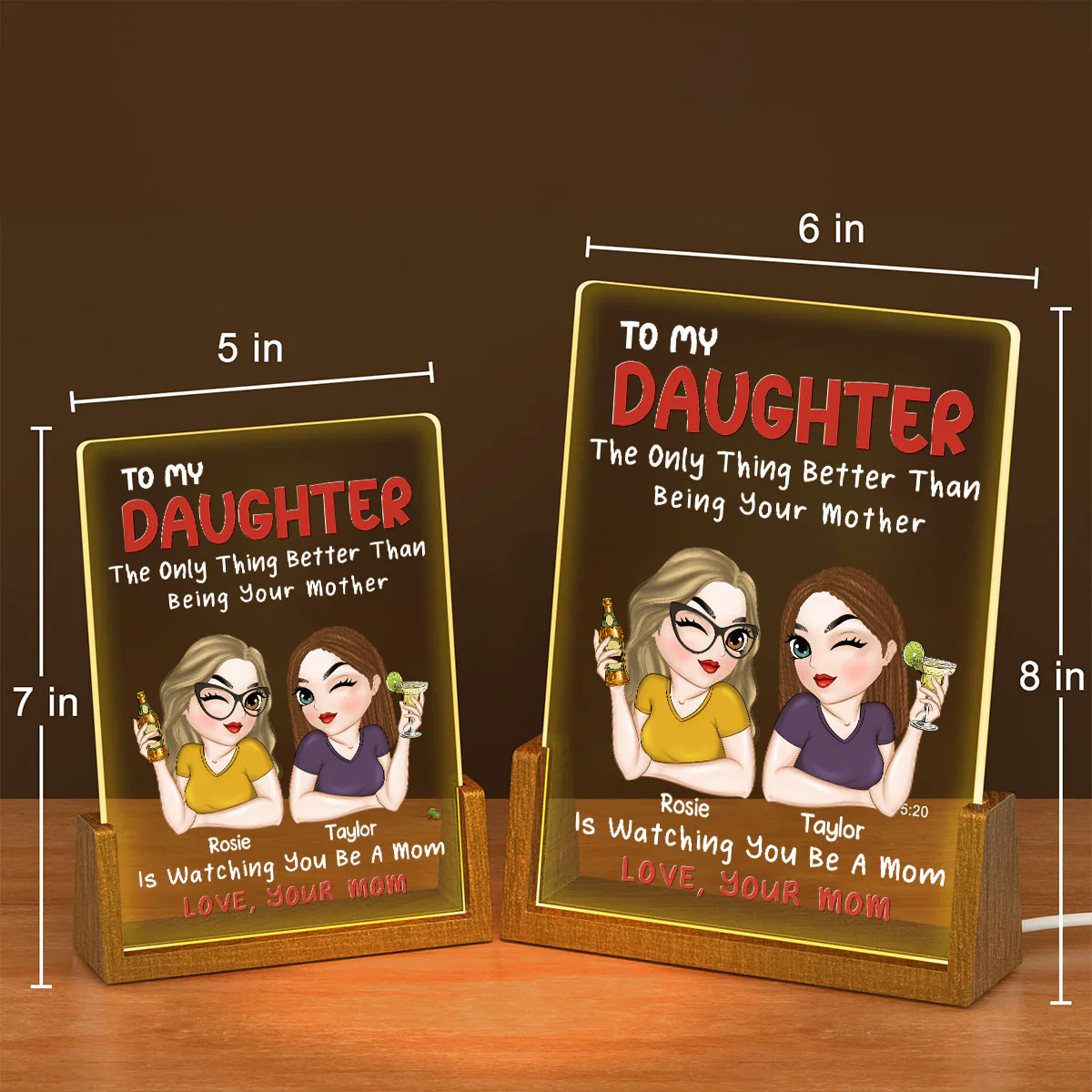 Lovely Daughter - Personalized Custom Plaque With Walnut Base - Image 2