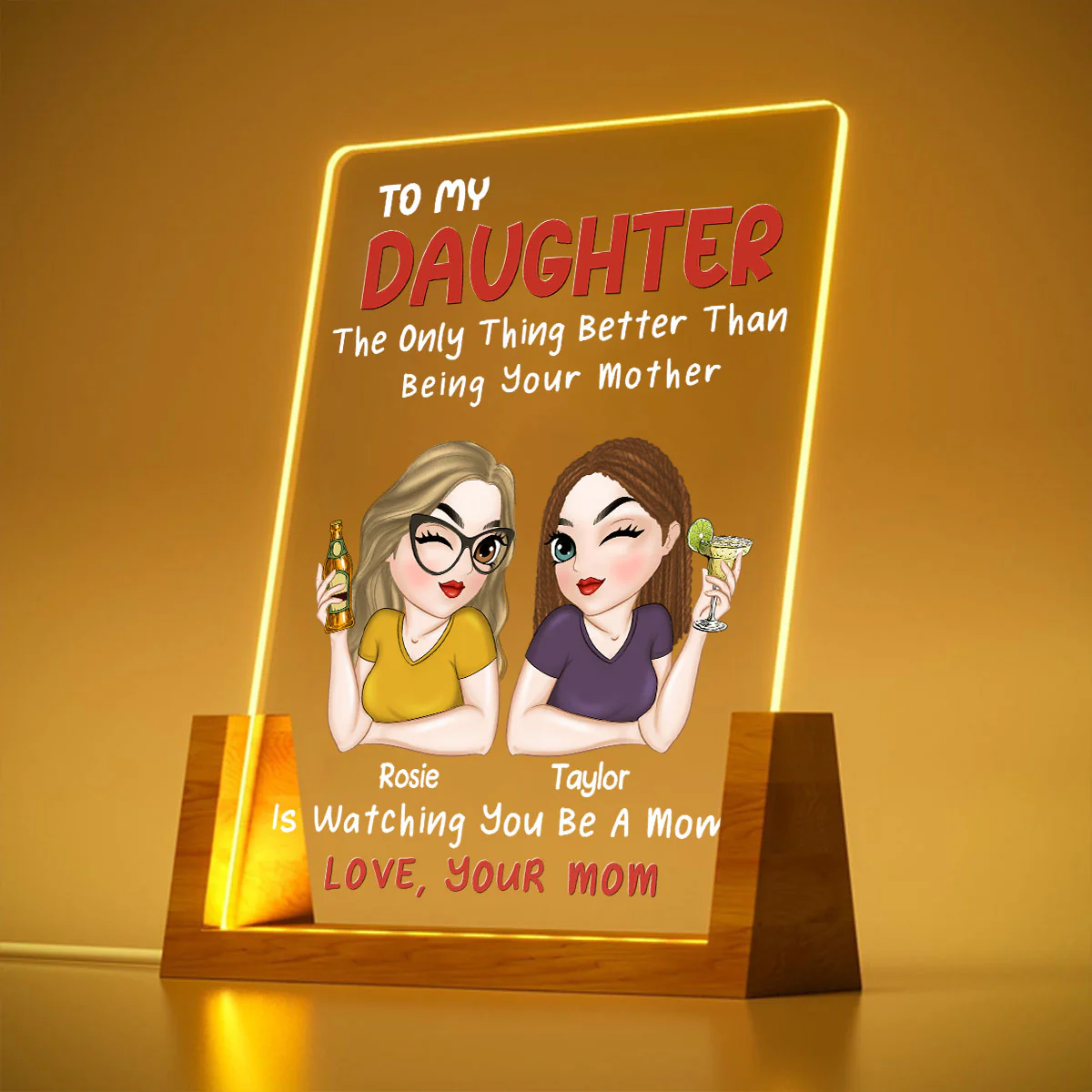 Lovely Daughter - Personalized Custom Plaque With Walnut Base - Image 4