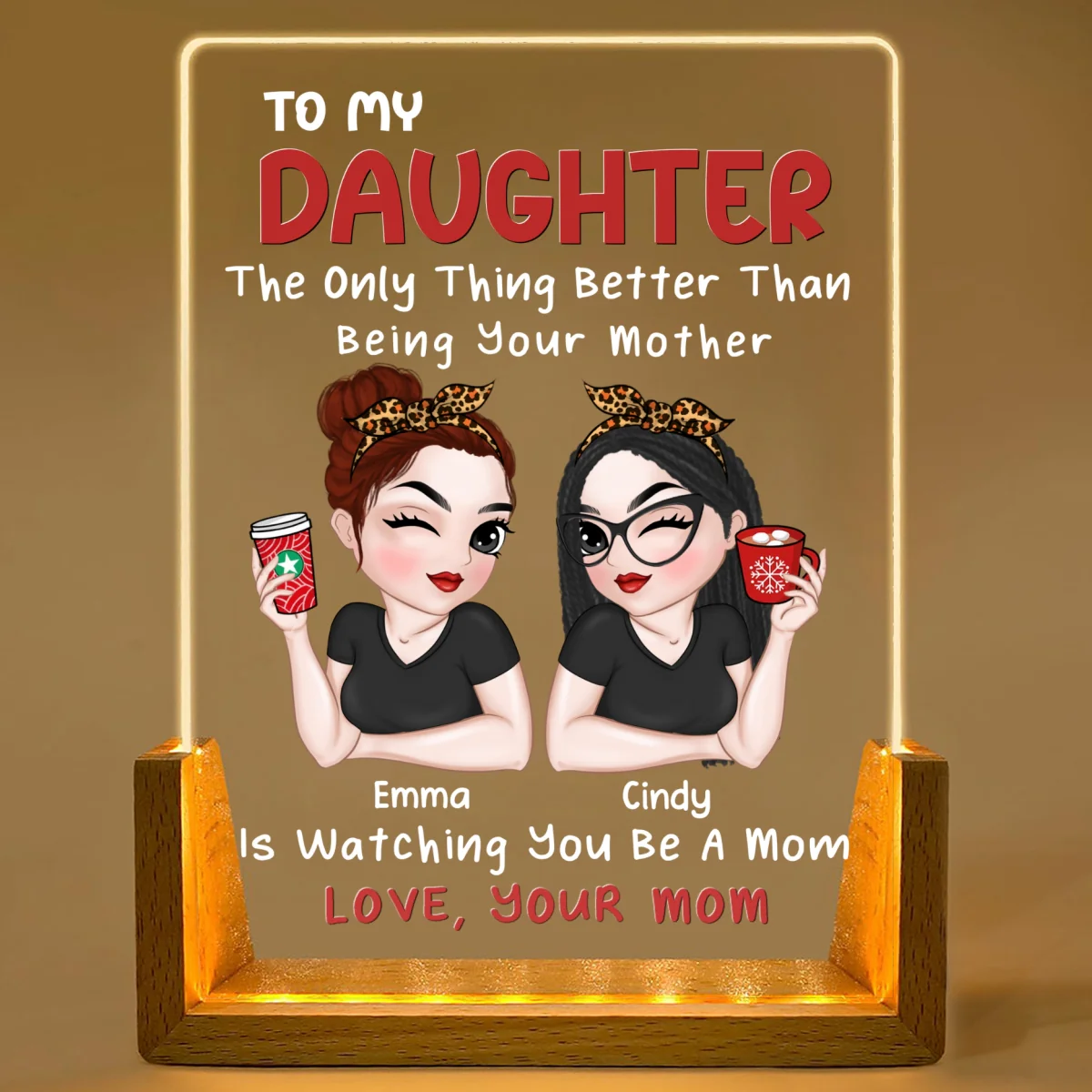 Lovely Daughter - Personalized Custom Plaque With Walnut Base - Image 7