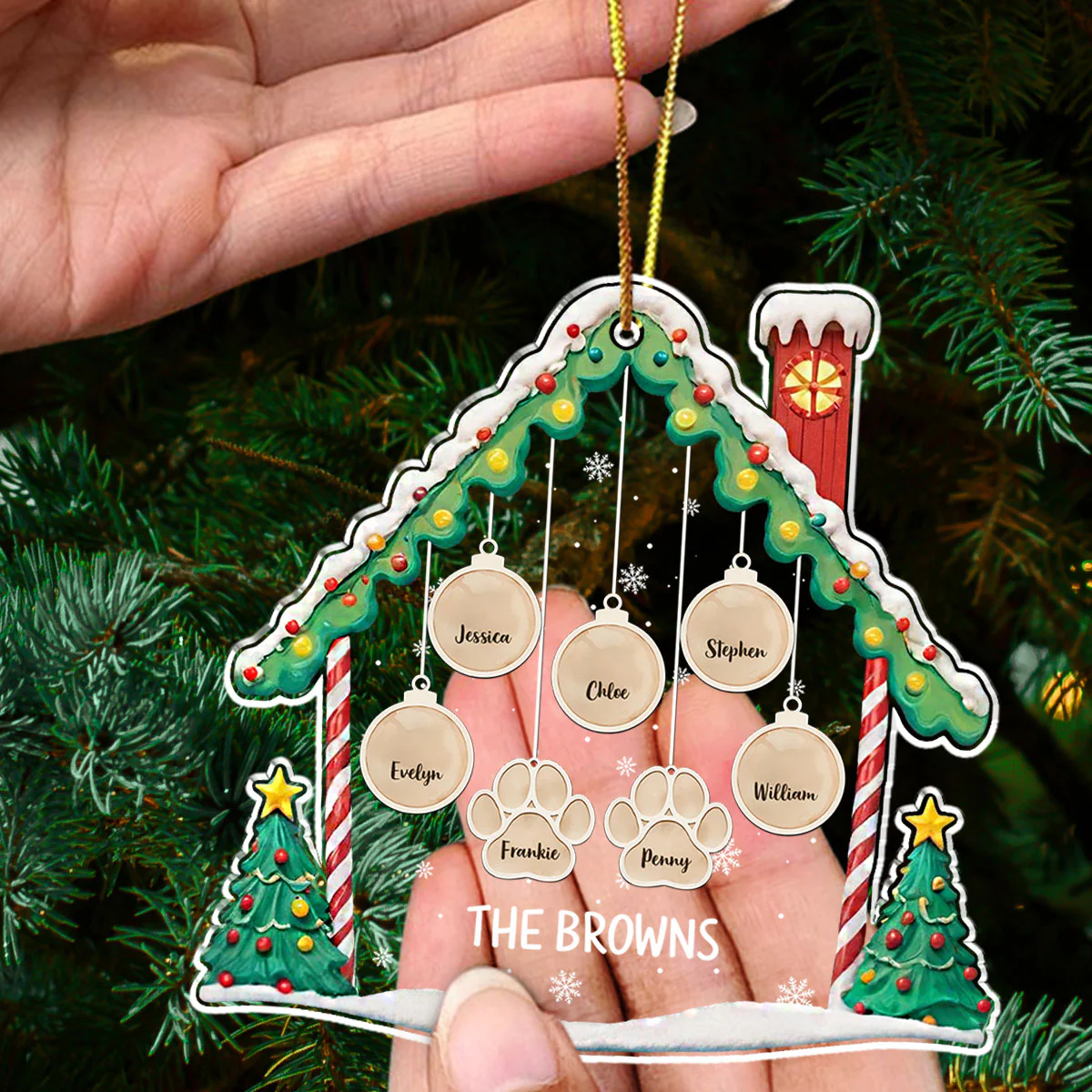 Lovely Family 2 - Personalized Custom Acrylic Ornament - Image 3